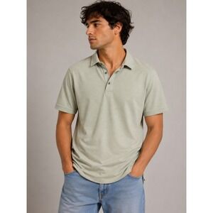 Ping Collection Mens Sage Green Micro Stripe Golf Polo Shirt Size‎ M Dry Fiber
